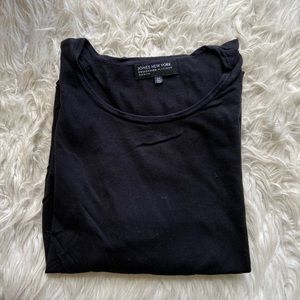 Jones New York Collection Platinum Woman Silk Blend Top Black 2X